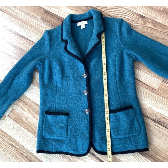 VINTAGE Appleseeds Petites 100% Boiled Wool Blazer Women’s Petite Medium - Picture 8 of 14